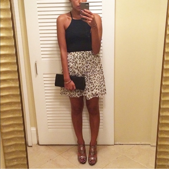 Aqua leopard skirt - Picture 1 of 5